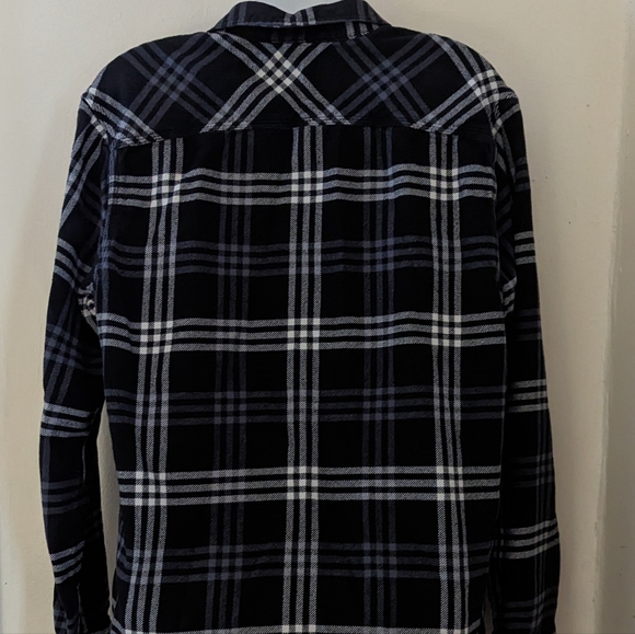 Adidas Women's Button down black & white plaid long sleeve 100% cotton - Picture 2 of 9